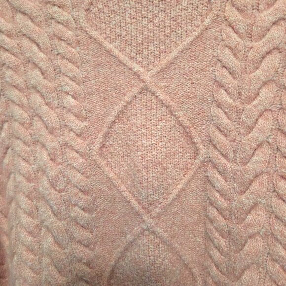 J Crew Cable-knit Rollneck Sweater in Supersoft Yarn Heather Dusty Rose - Picture 8 of 11